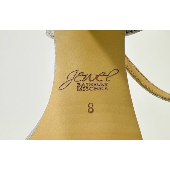 NWT Badgley Mischka Jewel Leilani Silver Block Heels, Women's 8 (GG) - Picture 11 of 11